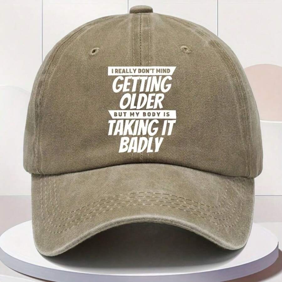 Vintage Washed Baseball Cap Adjustable Snapback Lightweight Breathable Printed Quote Hat For Adults