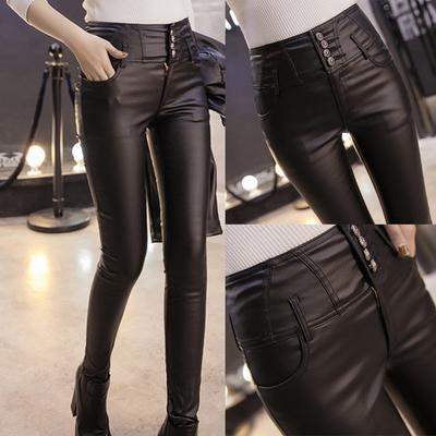 Fashion Women Solid Casual Keep Warm Trousers Sexy Leather Tight Leggings Pants