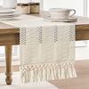 Knotted Tassel Cotton Linen Table Runner