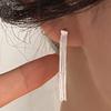 Simple Version S925 Silver Dense Snake Bone Tassel Drop Earrings Women Golden Silver Color Party Fine Jewelry Girl Gift Wholesal