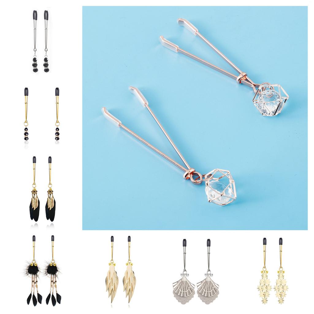 Exotic Accessories of Fetish Metal Nipple Clamp Shaking Milk Stimulate Flirting for Women Couples Sexy Body