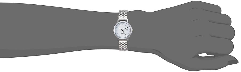 Arias Amalfidia Analog Watch, Waterproof, Date Display, Metal Band, White Dial, Silver, WW19038A-115, Women's