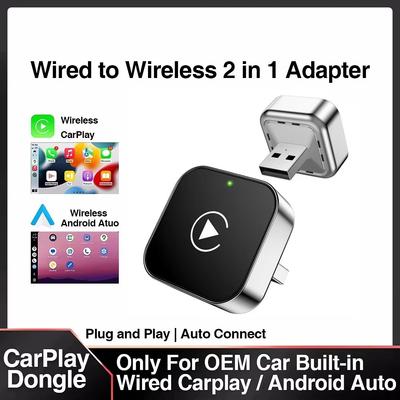 Wireless CarPlay & Android Auto Dongle, Fast Auto-Connect, Compact Plug & Play for IPhone/Android, USB/USB-C, No Delay