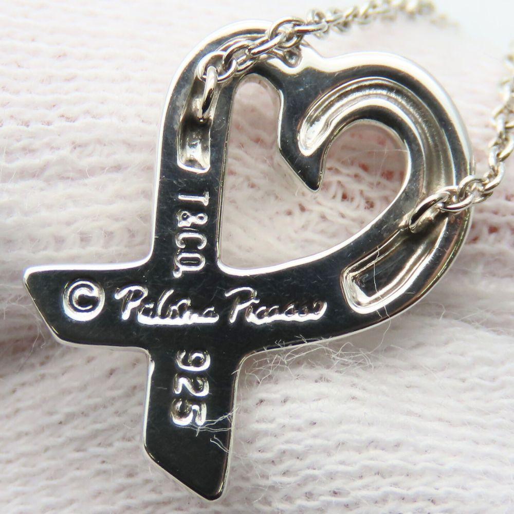 Used TIFFANY&Co. Necklace Loving Heart Silver925 2.8g Silver Paloma Picasso
