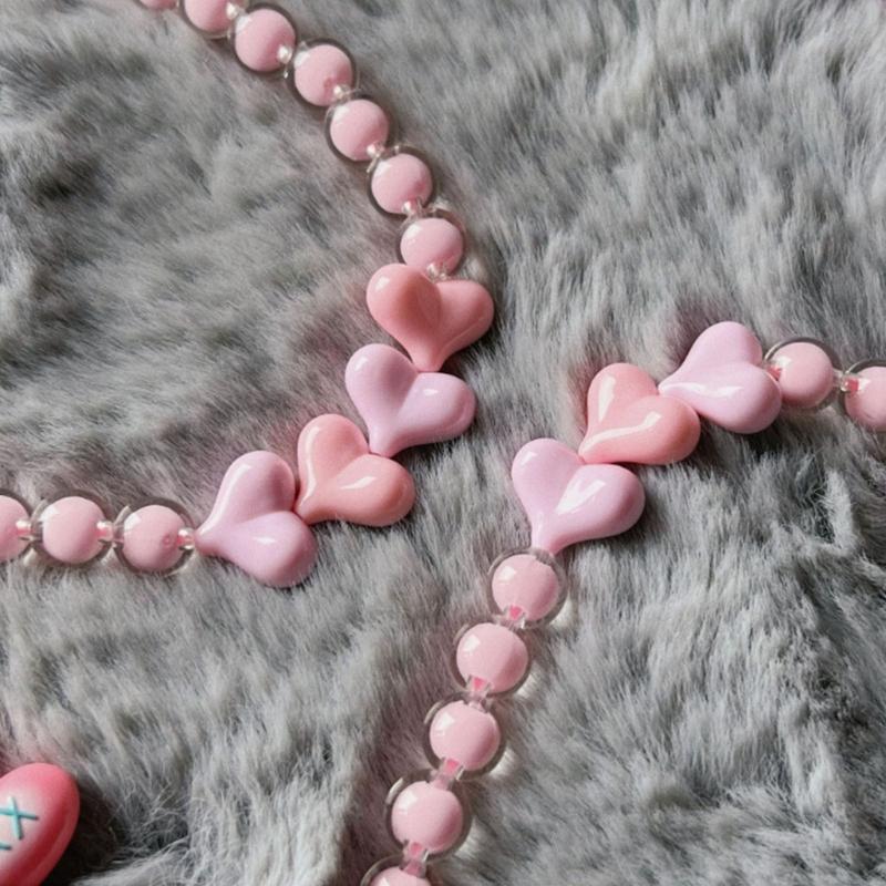 Herz Lose Perlen Acryl Herz Perle Abstandshalterperlen für DIY Handy Handgelenkband Armbänder Ohrringe Schmuckherstellung Zubehör