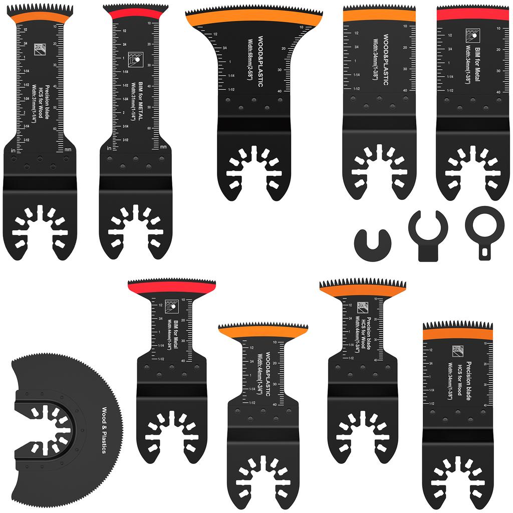 8-15Pcs Japanese Tooth Oscillating Saw Blades Oscillating Multitool Blades Bi-Metal Curved-Edge Cutting Oscillating Tool Blades