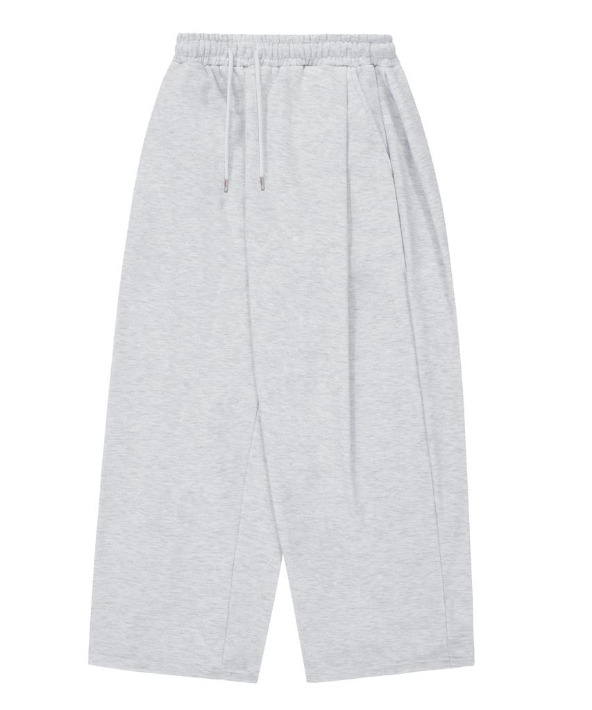 S'EST Side Double Pleat Wide Fit Training Sweatpants - White Melange
