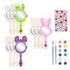 1set DIY Unfinished Wooden Princess Mirror Crafts Mermaid Unicorn Butterfly Shaped Blank Mini Handheld Mirror Kids Makeup Toy