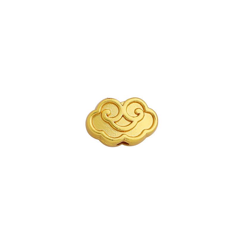 Sand Gold Plated Ruyi Cloud Spacer Beads - Chinese Style DIY Jewelry Material