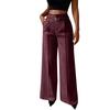 Women's Wide-leg Trousers, High-waisted Straight-leg Business  Trousers, Long Trousers With Belt