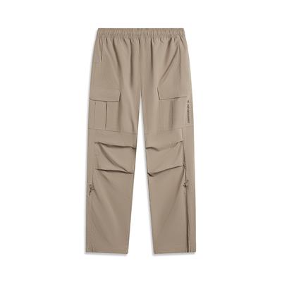 Li Ning CF Series Playful Solid Color Mid Waist Comfortable Sports Casual Pants Men Pants Stone-Lotus-Brown AYKU627-2