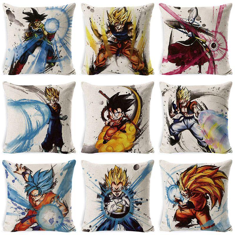 Premium Cotton Linen Dragon Ball Pillow Case Cartoon Square Cushion Cover For Cozy Homes