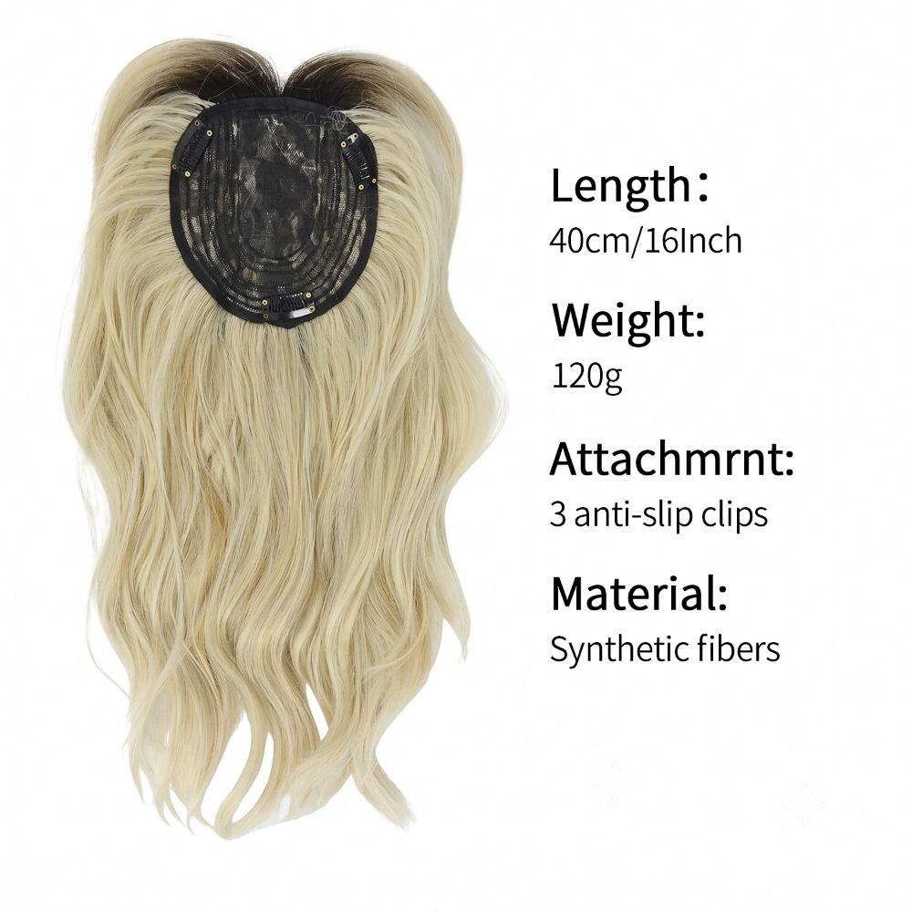 Cobertura 360° Topper para Cabello Ondulado Largo Peluca Realista para Mujer Topper Pieza de Cabello Rizado Cabello Adelgazado