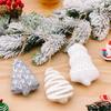 Festive Christmas Minimalist Fabric Tree Hangings With Stripes And Dots For Decoration Seasonal
