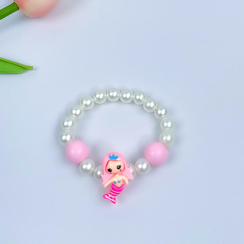 Cartoon Mermaid Pendant Beaded Bracelet for Girls