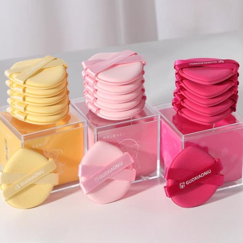 GUOXIAONIU 5pcs Air Cushion Puff Wet And Dry Reusable Sponge Puff For Foundation And Powder Makeup Tool With A Storage Case