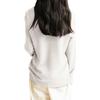 Women's Fashion Flat-Knit V-Neck Pullover Sweater Solid Color Long-Sleeve Top