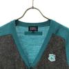 Pearly Gates Golf Long Sleeve Knit Cardigan 4 Gray X Green Sweater Men's Used