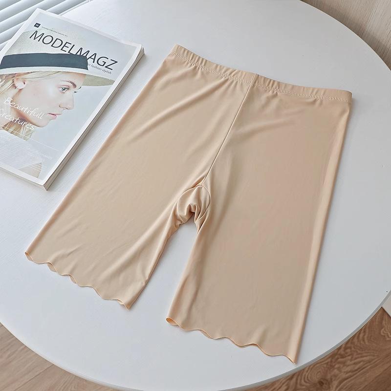 High-Waisted Seamless Ice Silk Anti-Exposure Shorts for Women