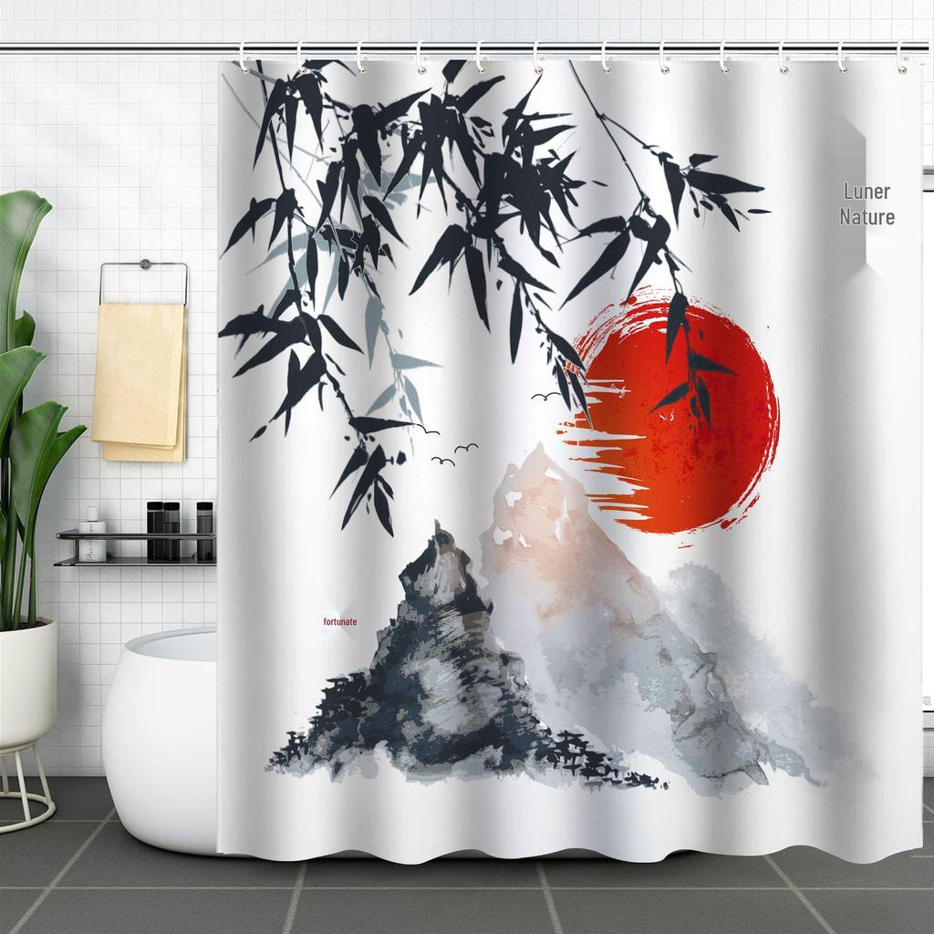 Waterproof Curtain With Mildewproof Shower Sea Wave Dinosaur Whale And Cat Print