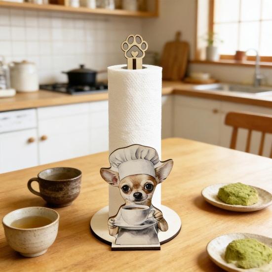 Yousheng Paper Towel Holder, Animal Shapes Paper Towel Dispenser with 2D Printing, Anti-Slip Base Universal Size Paper Towel Holder for Kitchen Paper