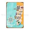 Portugal Map Metal Signs Design Club Bar Decoration Cinema Mural Tin Sign Poster