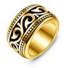 European and American Men's Titanium Steel Ring Totem Wide Ring Retro Carved Hand Jewelry