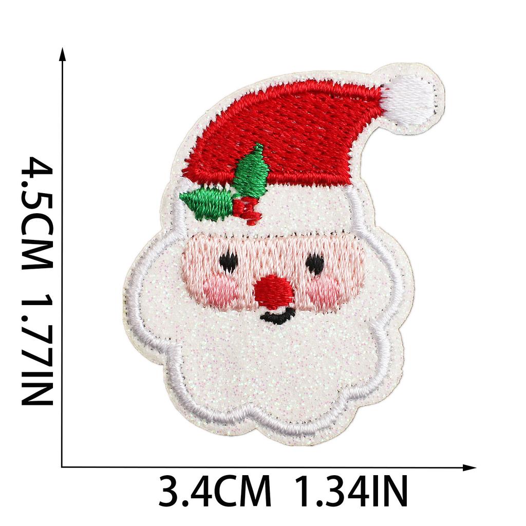 Christmas Embroidery Cloth Sticker Snowflake Elk Patch Sticker Decorative Apple Socks Embroidery Sticker Christmas Bell Heat Transfer