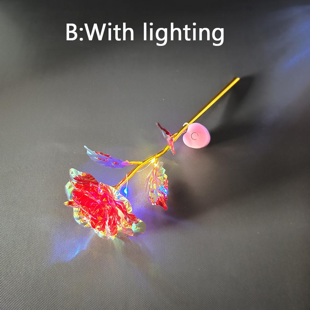 Led Valentine's Day Mother's Day Gift 24K Foil Plated Roses Artifical Flowers Wedding Decor Lover Lighting Roses Creative Gift