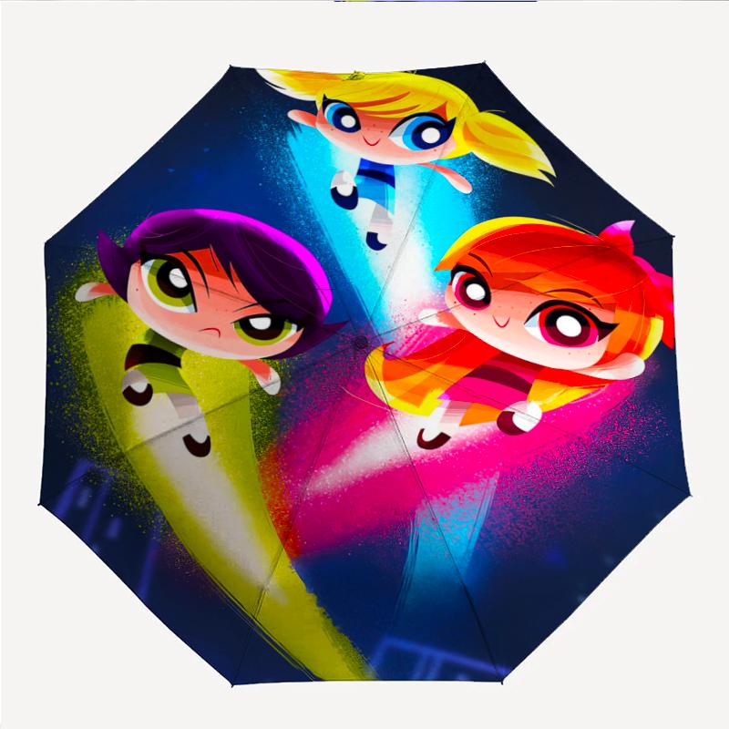 Powerpuff Fashionable Automatic Opening/Closing Folding Umbrella. Portable and Foldable, Ideal for Gift, Travel, and Daily Use.