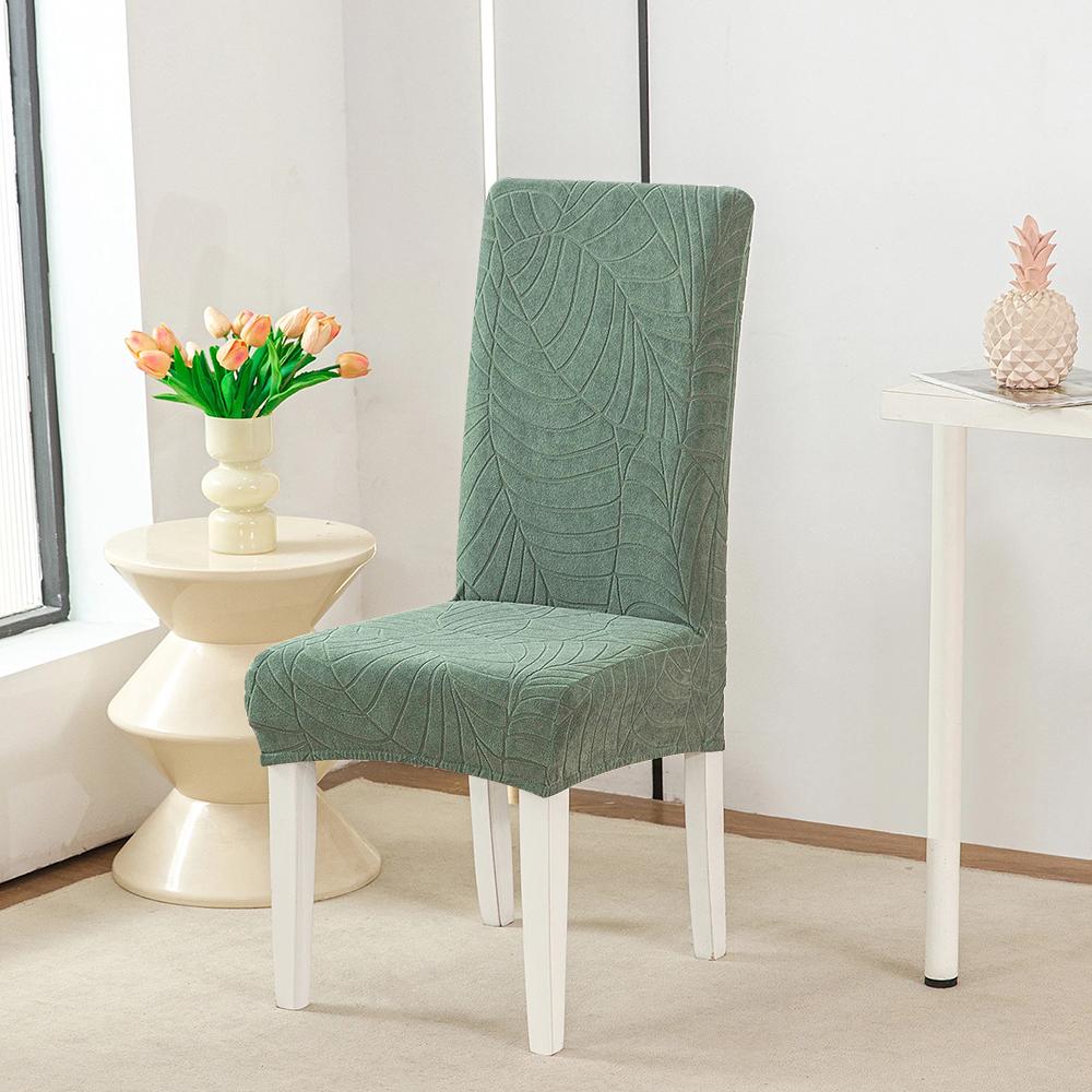 

Water-repellent Chair Cover Leaf Elastic Dining Chair Seat Cover Soft Stretch Furniture Protector Office Restaurant Breathable 1PC