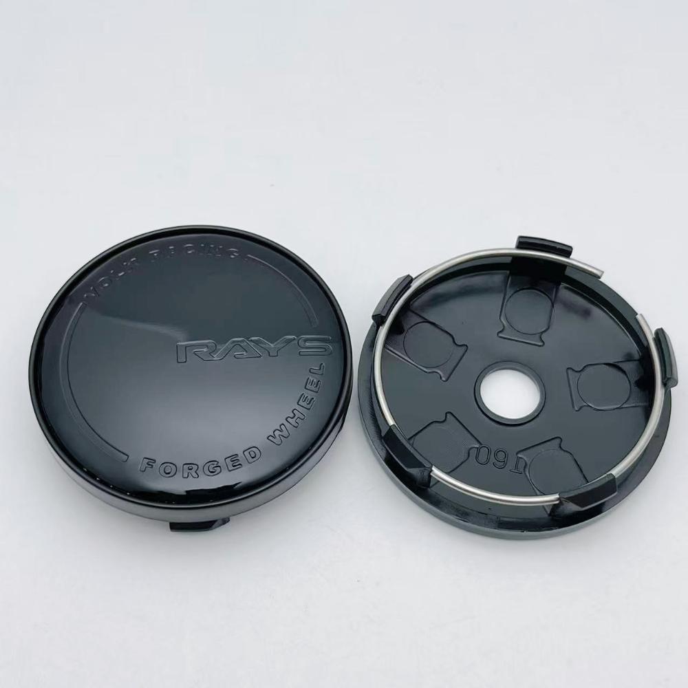4pcs 60MM ( 56MM I.D ) Rays Logo Emblem Car Wheel Center Caps Wheel Hubcaps Auto Rim Centre Cover Black/Silver Car Accessories