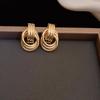 Fashion Metal Twisted Knotted Stud Earrings For Woman Exaggerated Gold Silver Color Geometric Statement Earrings Jewelry