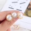 For Women Hollow Gold Color Round Simulated Pearl Stud Earrings Earring Sets Jewelry Accessories