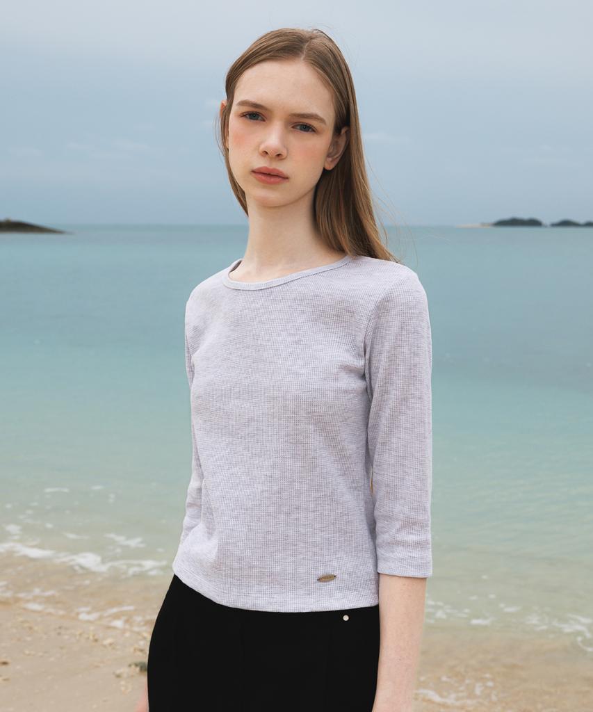 DEHEVE Basic Waffle T-Shirt [Gray]