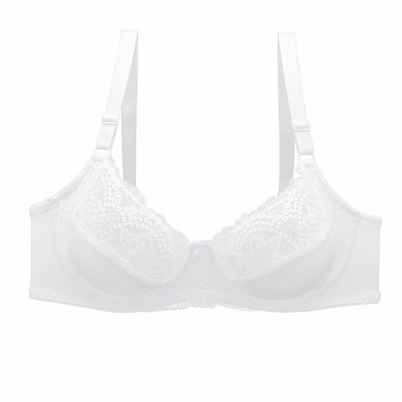 Wholesale Ladies Large Size Full Cup Underwear Sexy Lace Translucent Bra Comfortable Thin Cup Steel Rim Bra