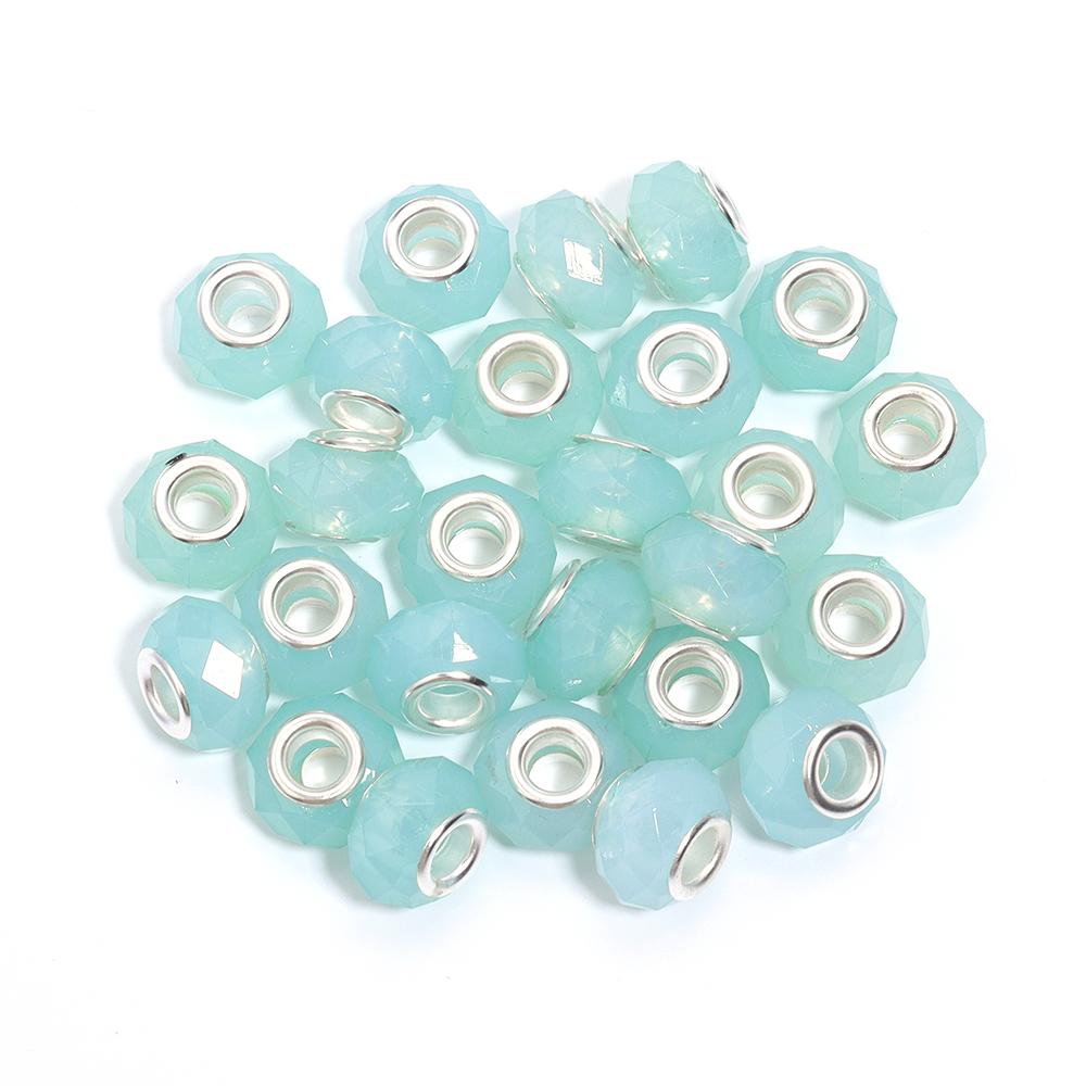 20 Stück/Los 14mm Gelee-Farbe Facettierte Harzperlen Großes Loch Abstandshalter Lose Perlen Für Schmuckherstellung DIY Armband Halskette Großhandel