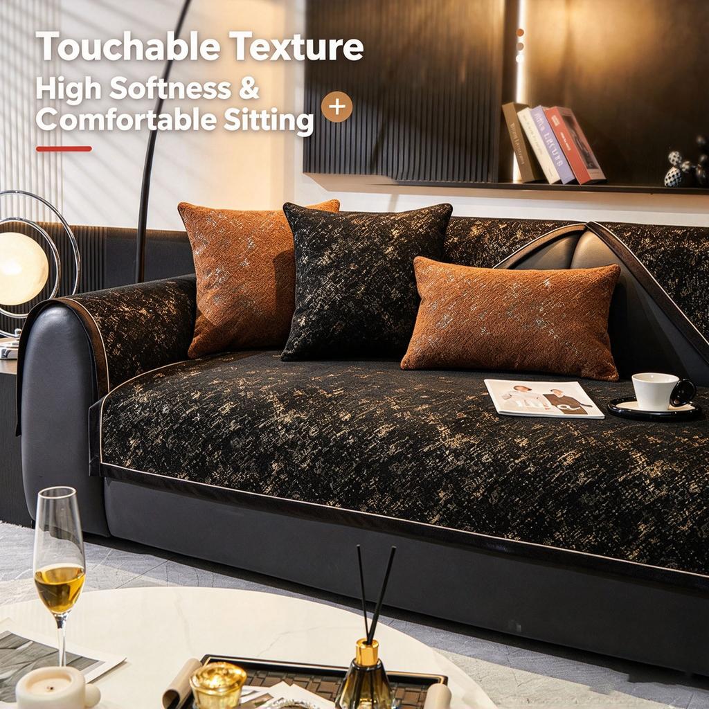 Luxury Chenille Sofa Cover Anti-Slip Couch Cover All-Season Sofa Slipcover Decorative Seat Cushion Protector Sofa Towel Living Room