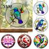 Indoor Outdoor Hanging Ornament Colorful Hummingbird Wall Decoration, Stained Acrylic Suncatcher for Window Bird Decor, Decorative Pendant with