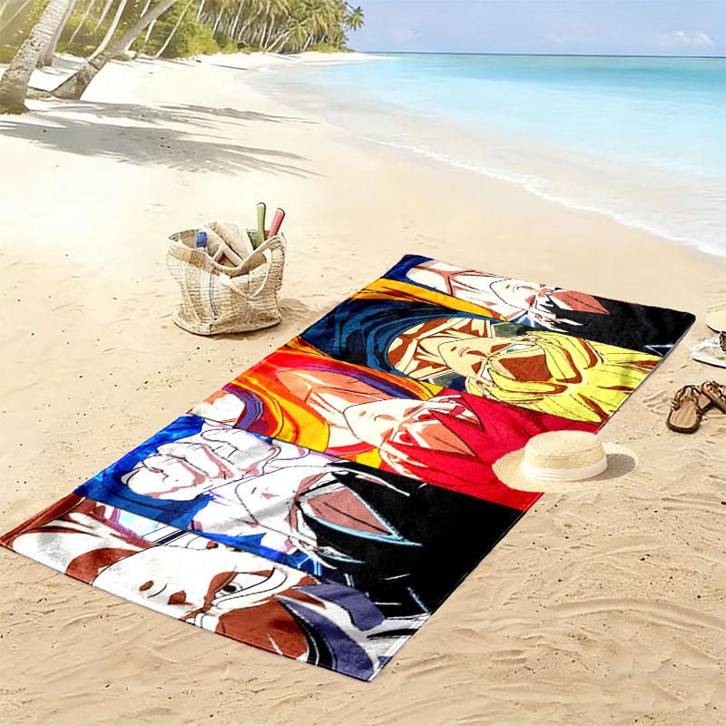 Dragon Ball Print Beach Towel, Large Soft Quick Dry Towel for Beach Camping Swimming