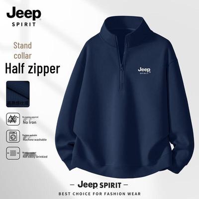 JEEP SPIRIT Men's 2026 Half-Zip Relaxed Fit Sweatshirt