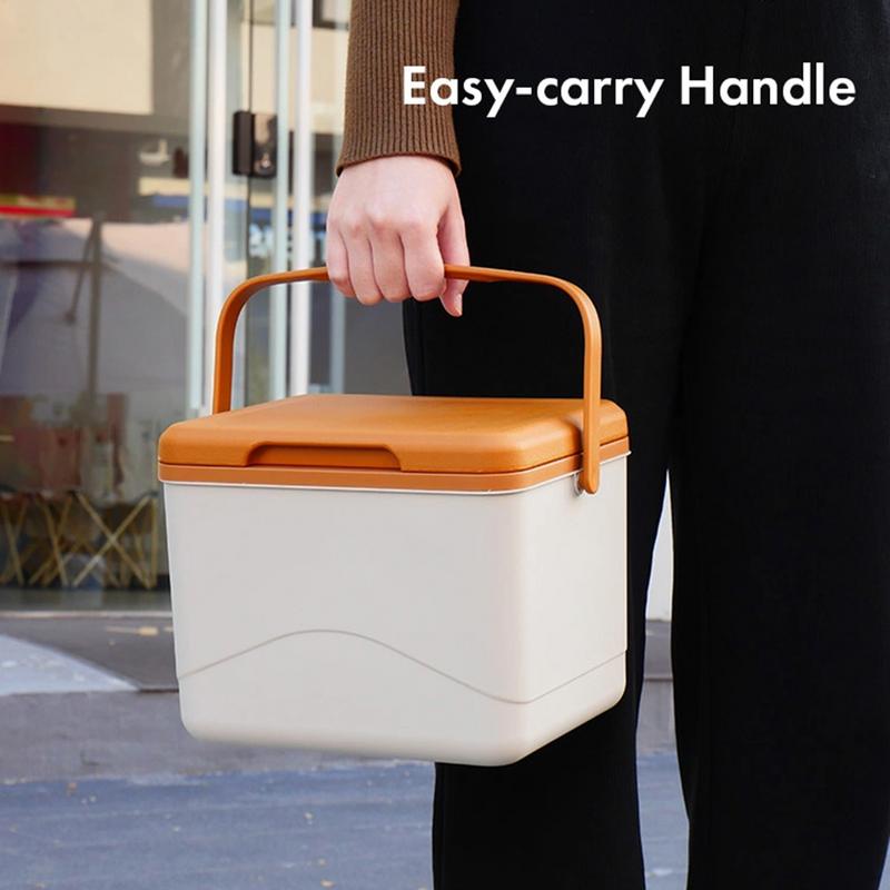 Insulated Cooler Box Waterproof Delivery Box Ice Pack Thermal Containers LeakProof Cooler Lunch Box 5L Ice Cooler Bag Picnic белый