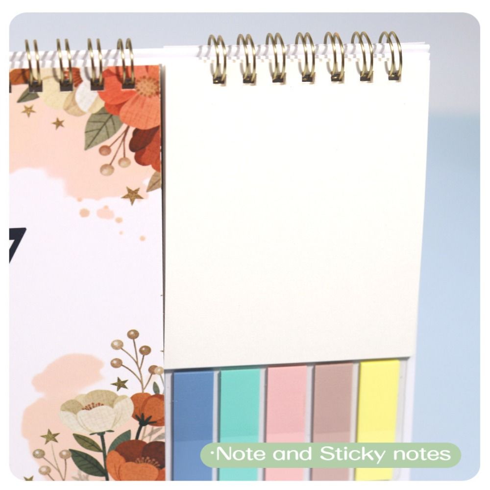 Thick Paper Desktop Calendar Portable Standing Flip Calendar English Calendar  Time Management
