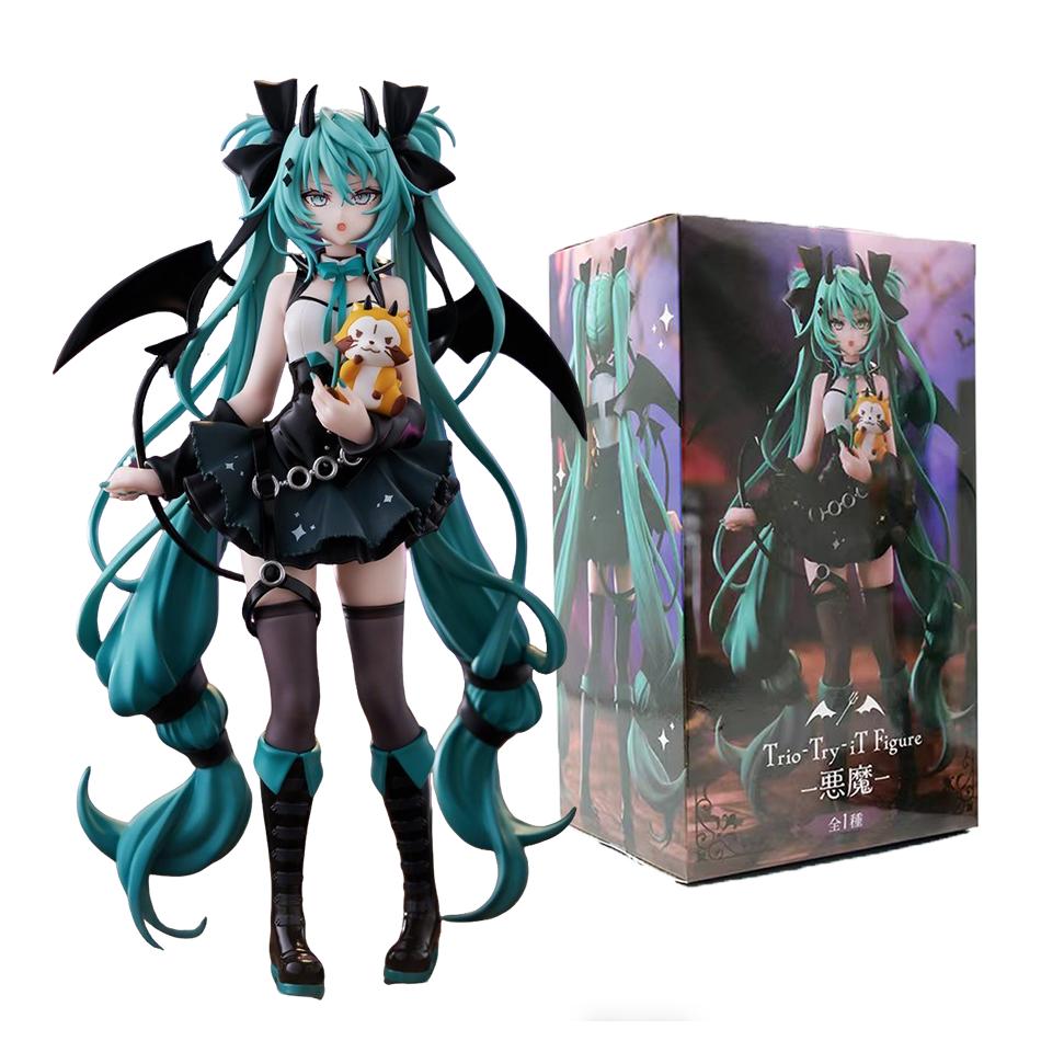 Anime Hatsune Miku 19CM Little Devil Raccoon Action Figure Model Toys Cute Action Model PVC Collection Desktop Accessories Gift