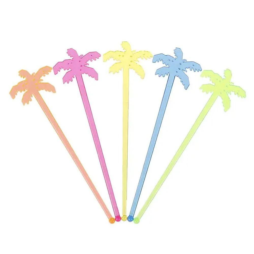 50pcs Tropical Coffee Beverage Stirrer Summer Juice Drink Stirrers  For Hawaiian Beach Party Wedding