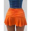 Low Waisted Slim Fit Ruffled Skirt Solid Color Low Waist Slim Fit Ruffled Skirt