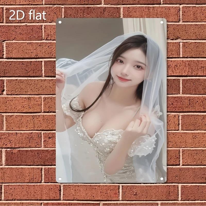 

Vintage Metal Wall Art SignMetal Sign Plate Elegant Bride Wedding Dress Woman Poster HeavyDuty Iron Met 20x30cm