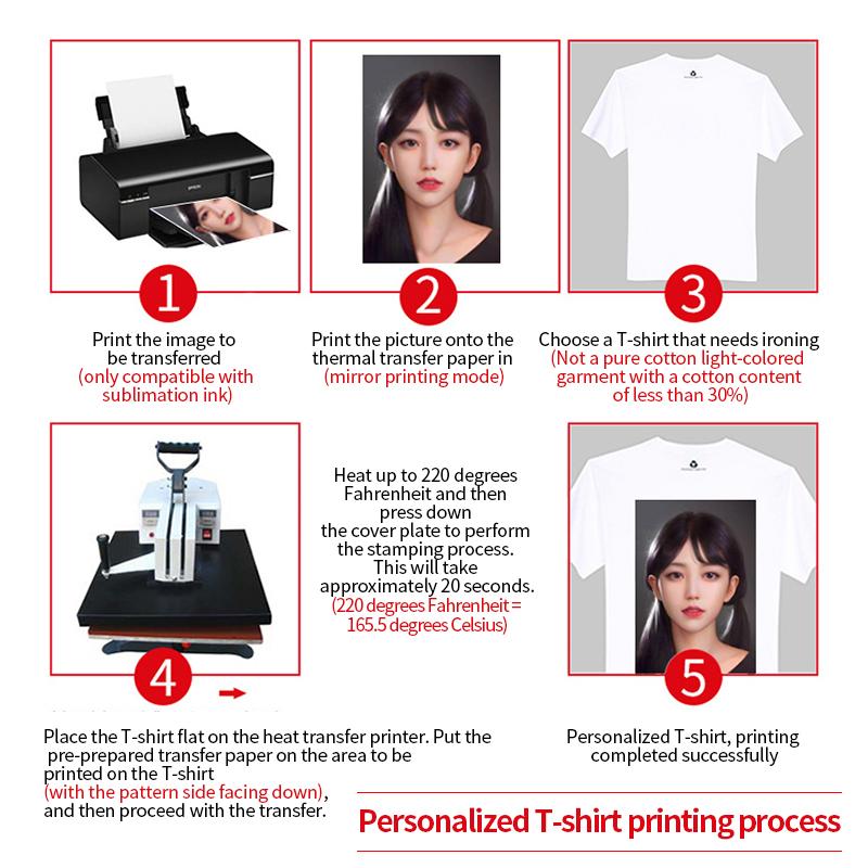 MINI Fotopapier A4 A3 100 g/m² PET-Folie Sublimations-Transferpapier für DTF-Druck auf Kleidung Digitaldruck