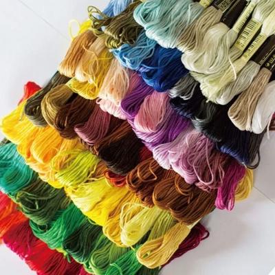 Unique Cross Stitch Thread Craft Gradient Color Floss Sewing Skeins Polyester Cotton 24 Pieces /8 Meters /6 Strands Sewing Tool