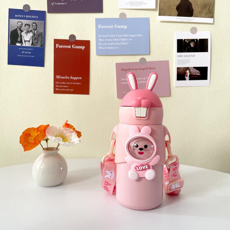 Cute Rabbit Kids Thermos Straw Cup